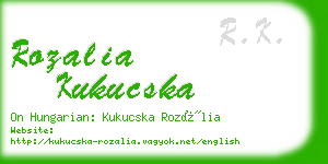 rozalia kukucska business card